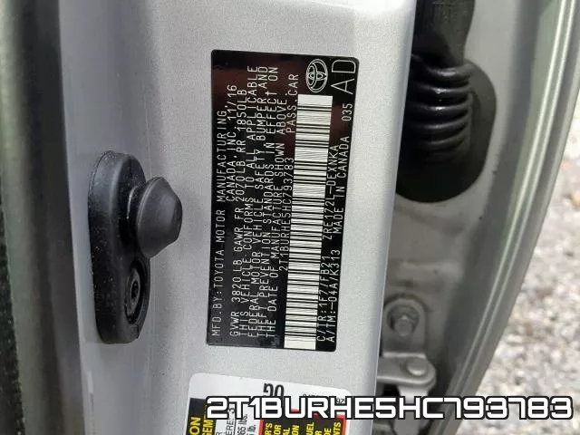 2T1BURHE5HC793783 фото 2