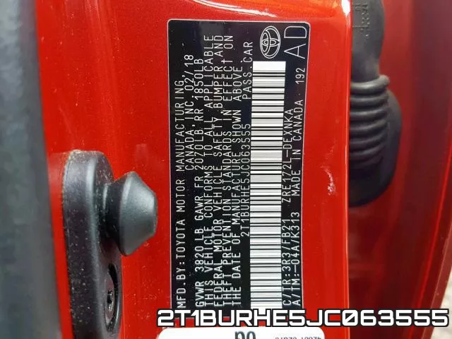 2T1BURHE5JC063555 фото 2