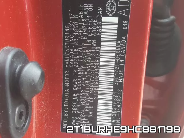 2T1BURHE9HC881798 фото 2