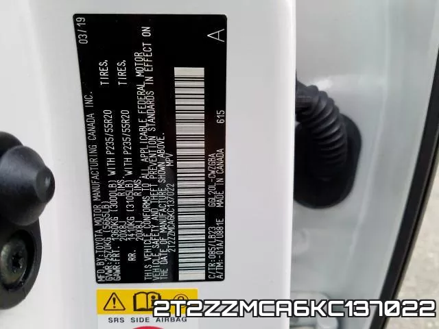 2T2ZZMCA6KC137022 фото 2
