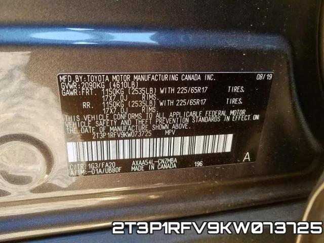2T3P1RFV9KW073725 фото 2