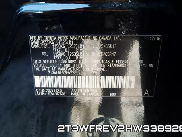 2T3WFREV2HW338928 фото 2