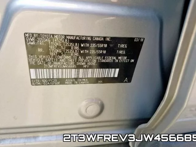2T3WFREV3JW456685 фото 2