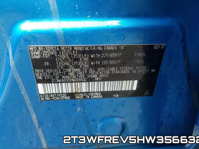 2T3WFREV5HW356632 фото 2