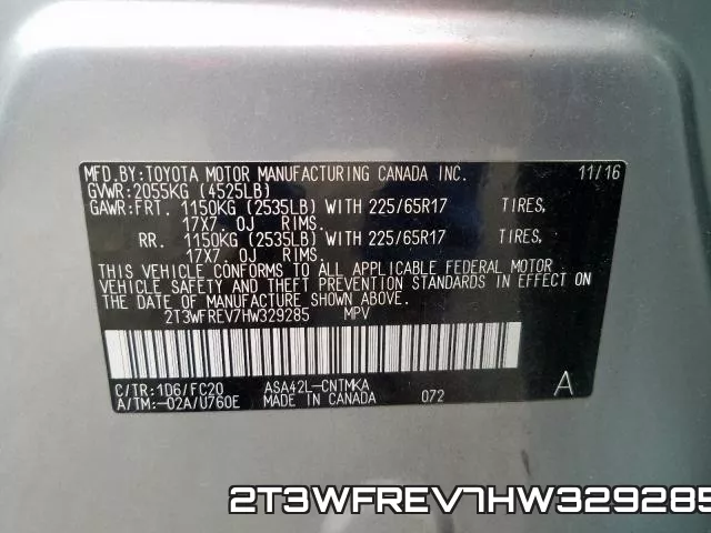 2T3WFREV7HW329285 фото 2