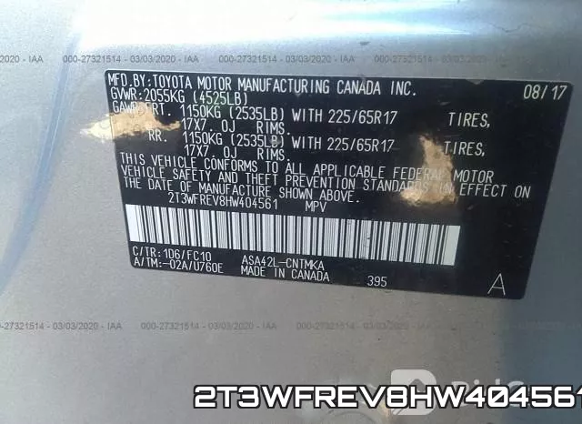 2T3WFREV8HW404561 фото 10
