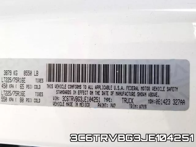 3C6TRVBG3JE104251 фото 2