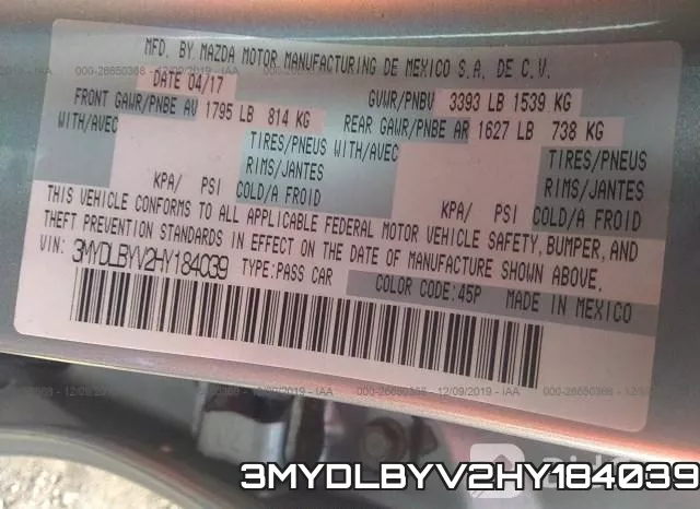 3MYDLBYV2HY184039 фото 10