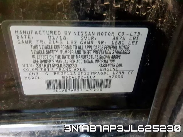 3N1AB7AP3JL625230 фото 2