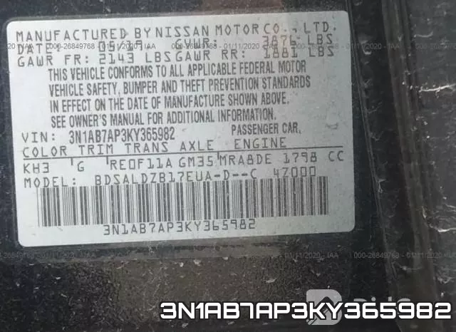 3N1AB7AP3KY365982 фото 10