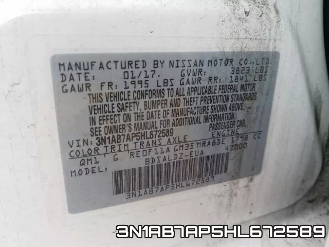 3N1AB7AP5HL672589 фото 2