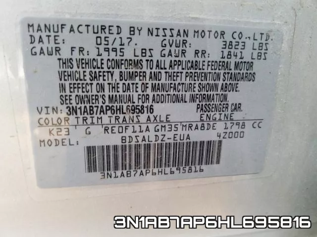 3N1AB7AP6HL695816 фото 2