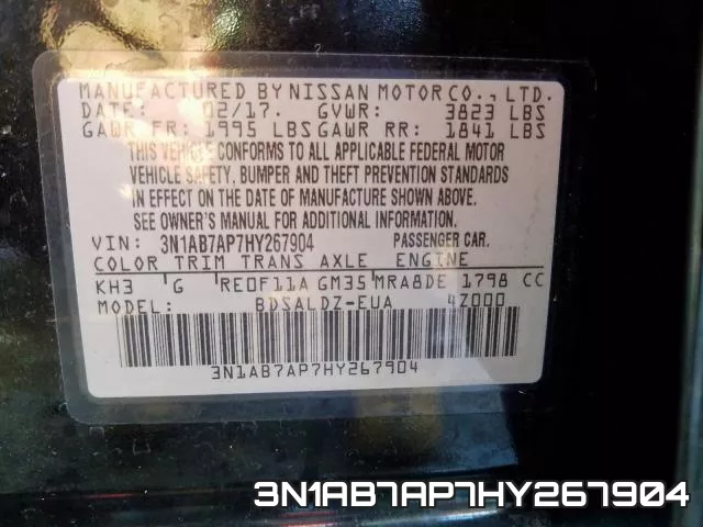 3N1AB7AP7HY267904 фото 2
