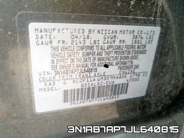 3N1AB7AP7JL640815 фото 2