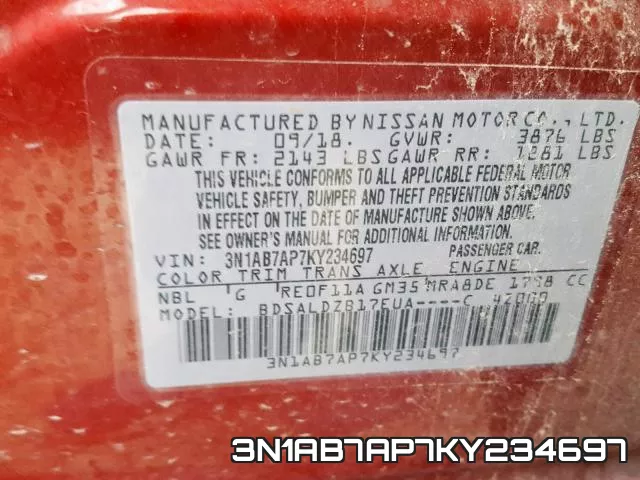 3N1AB7AP7KY234697 фото 2
