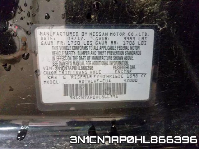 3N1CN7AP0HL866396 фото 2