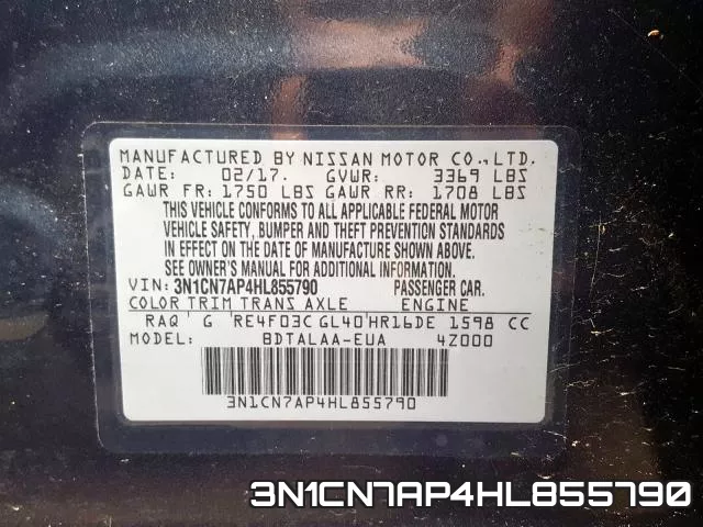 3N1CN7AP4HL855790 фото 2