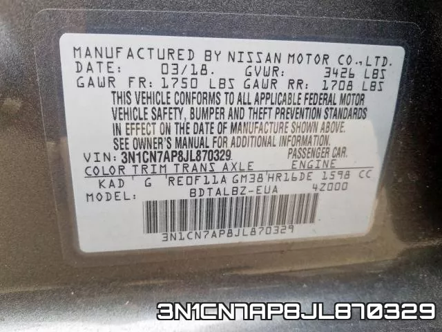 3N1CN7AP8JL870329 фото 2