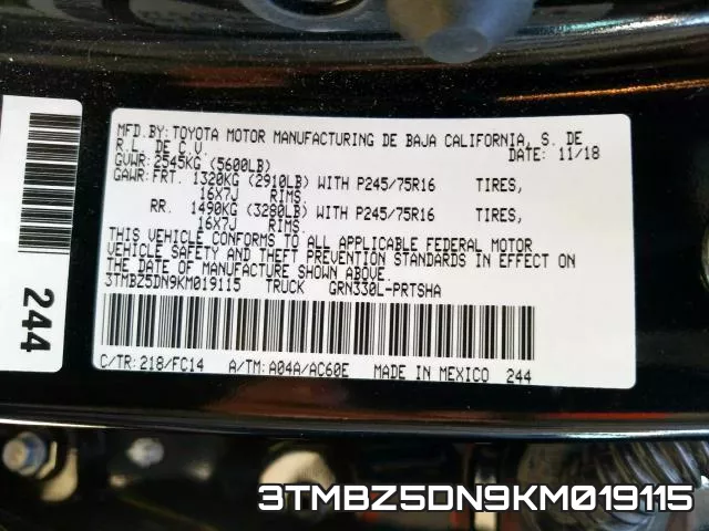 3TMBZ5DN9KM019115 фото 2