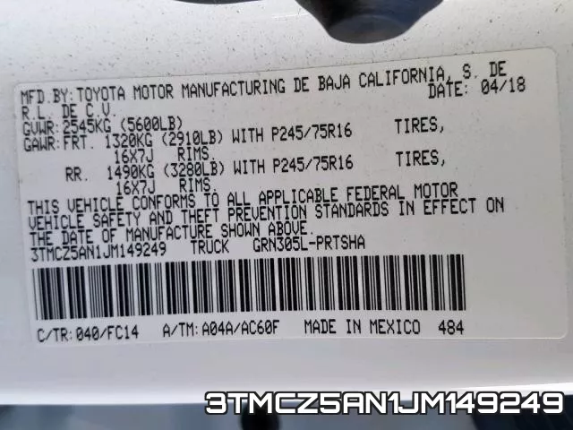 3TMCZ5AN1JM149249 фото 2