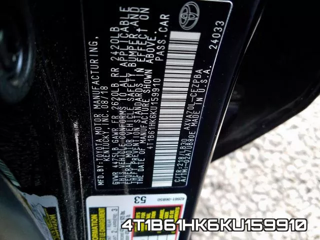 4T1B61HK6KU159910 фото 2