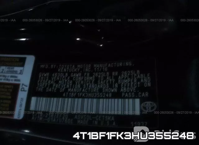 4T1BF1FK3HU355248 фото 10