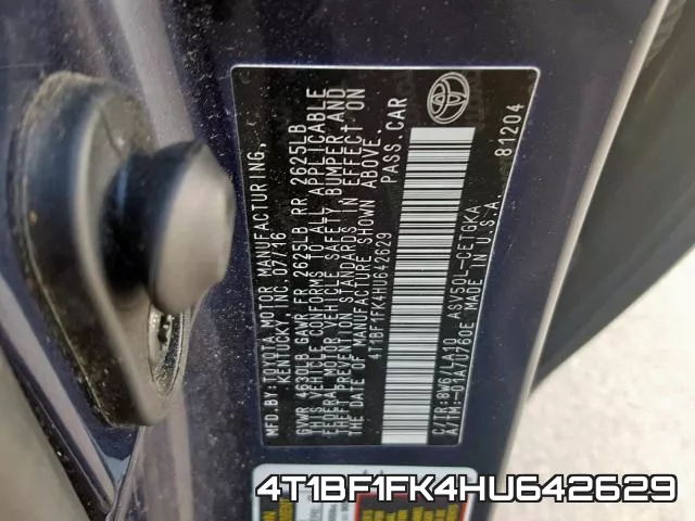 4T1BF1FK4HU642629 фото 2