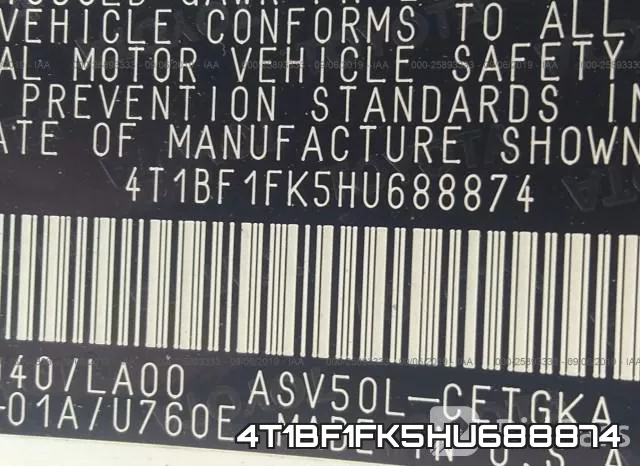 4T1BF1FK5HU688874 фото 10