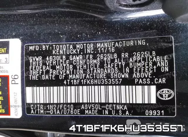 4T1BF1FK6HU353557 фото 10