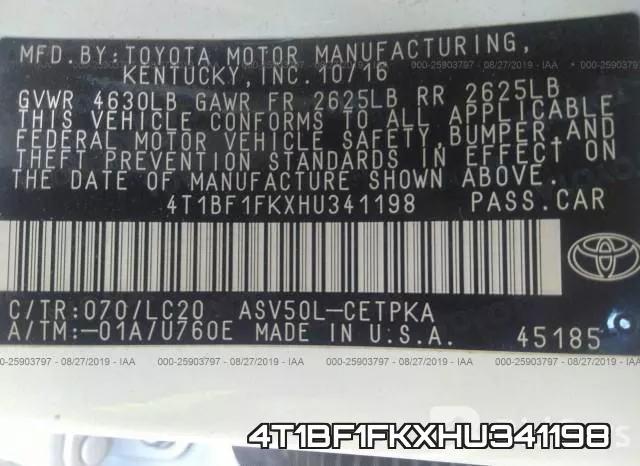 4T1BF1FKXHU341198 фото 9