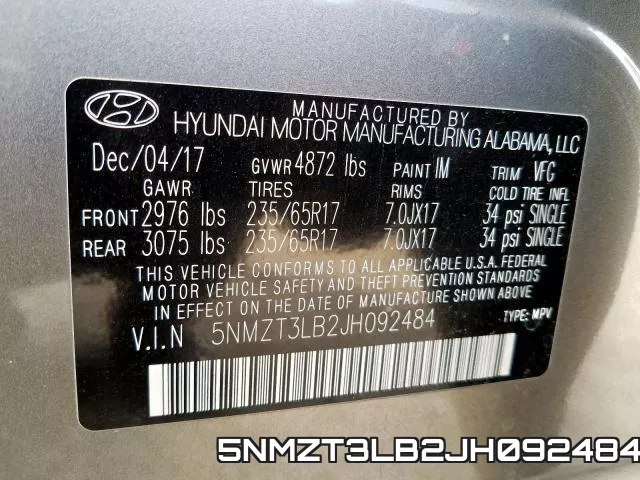5NMZT3LB2JH092484 фото 2