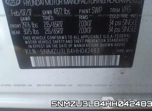 5NMZU3LB4HH042483 фото 10