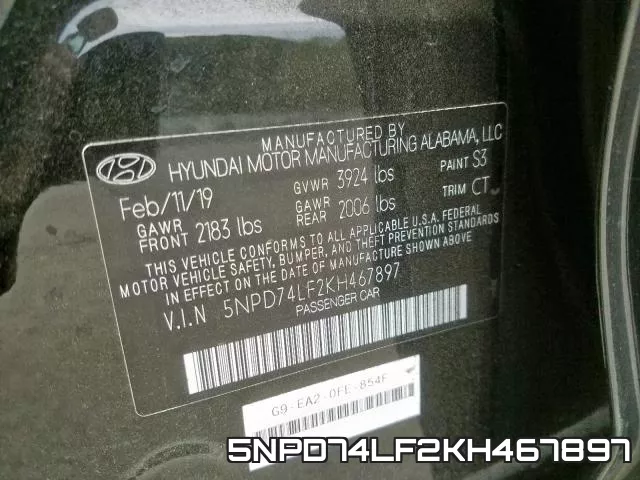 5NPD74LF2KH467897 фото 2