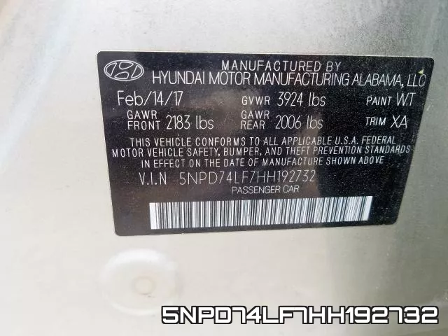 5NPD74LF7HH192732 фото 2
