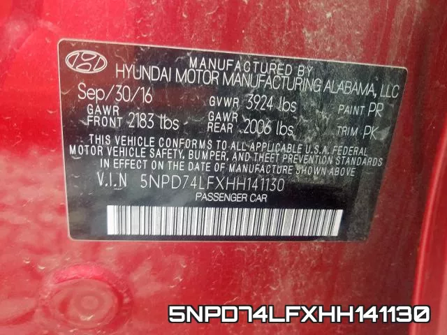 5NPD74LFXHH141130 фото 2