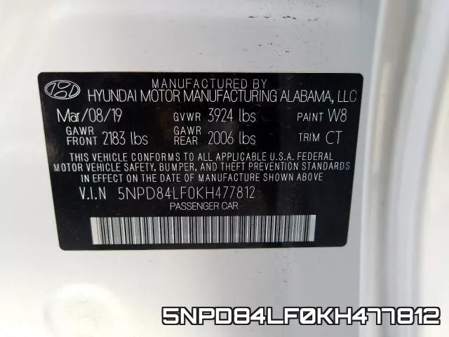 5NPD84LF0KH477812 фото 2