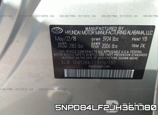 5NPD84LF2JH367780 фото 10