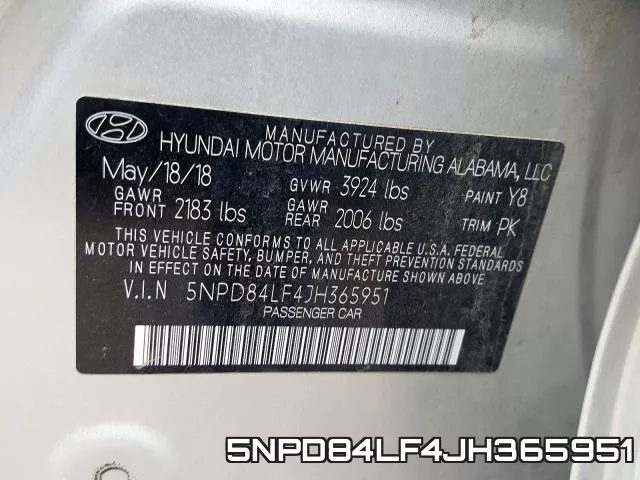 5NPD84LF4JH365951 фото 2