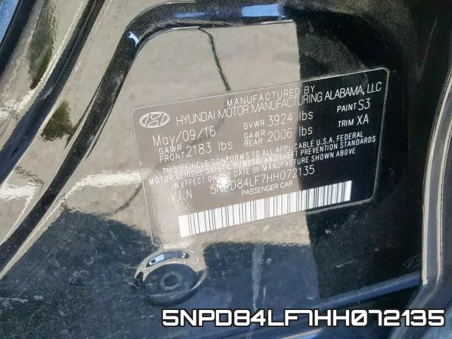5NPD84LF7HH072135 фото 2