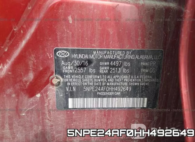 5NPE24AF0HH492649 фото 10