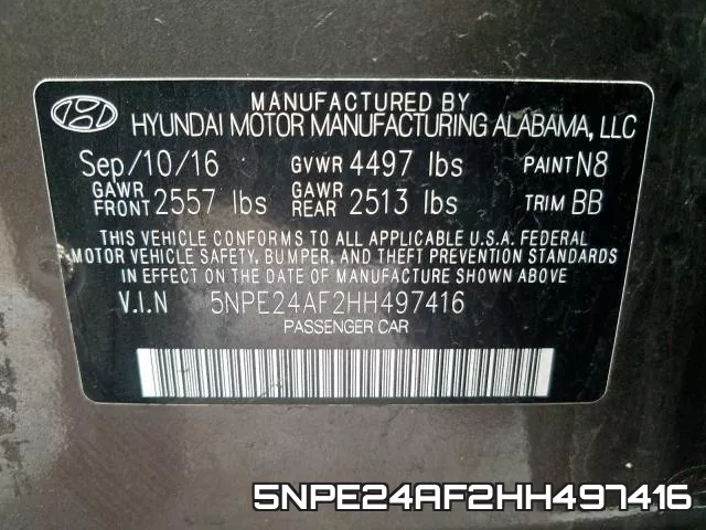 5NPE24AF2HH497416 фото 2