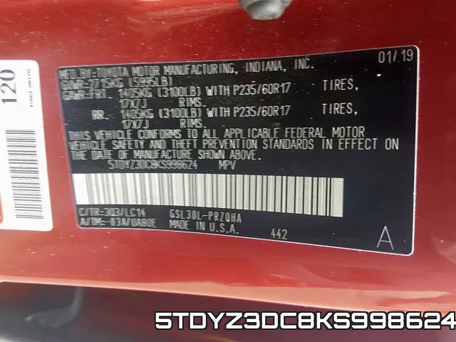 5TDYZ3DC8KS998624 фото 2