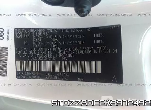 5TDZZ3DC2KS972492 фото 10
