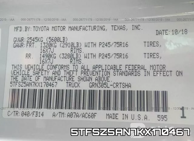 5TFSZ5AN7KX170467 фото 10