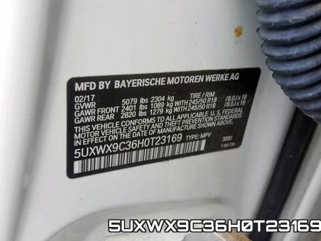 5UXWX9C36H0T23169 фото 2