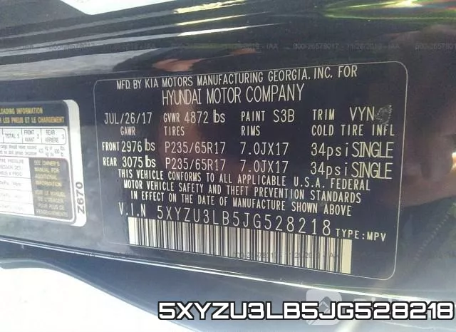 5XYZU3LB5JG528218 фото 10