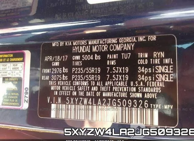 5XYZW4LA2JG509326 фото 10