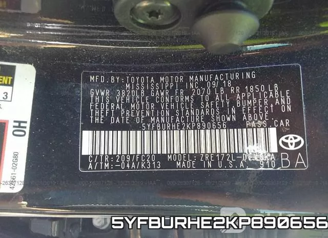 5YFBURHE2KP890656 фото 10