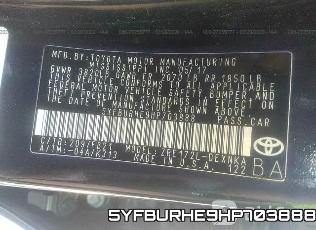 5YFBURHE9HP703888 фото 10