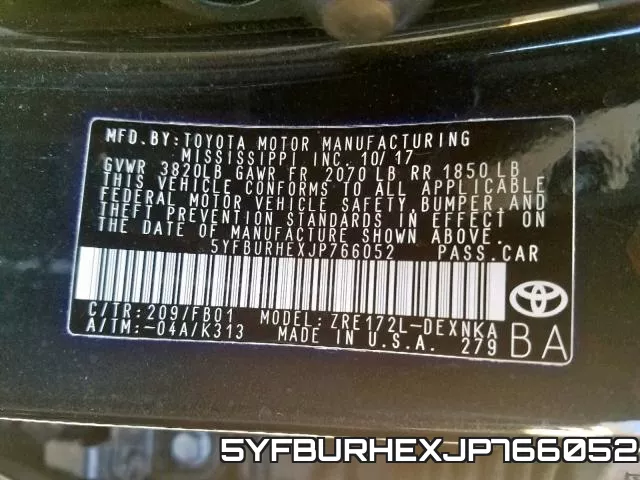 5YFBURHEXJP766052 фото 2